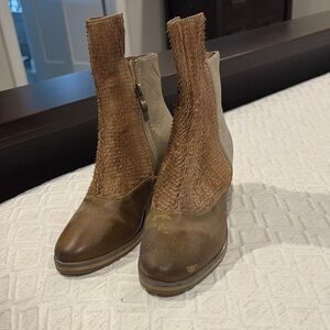 Brown and Tan Women's Ankle Boots